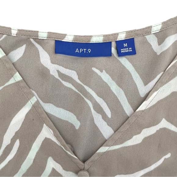 APT. 9 Zebra Print Tie-Front Flutter Sleeve Blouse - Picture 4 of 15